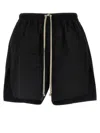 Rick Owens Bermuda Shorts With Elastic Waistband And Side Slits In Black