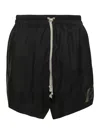 RICK OWENS BLACK BOXERS SHORTS IN CUPRO WOMAN