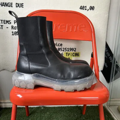 Pre-owned Rick Owens Black Bozo Tractor Boot