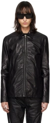 Rick Owens Black Brad Leather Jacket In 09 Black