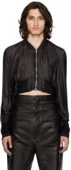 Rick Owens Black Bubble Batwing Flight Bomber Jacket In 09 Black