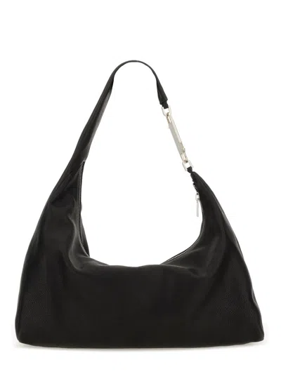 Rick Owens Black Buffalo Leather Shoulder Bags