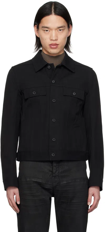 Rick Owens Black Button Jacket In 09 Black