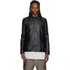 Rick Owens Black Buttoned Brad Leather Jacket In Black