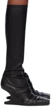 Rick Owens Black Cantilever Tall Boots In 09 Black