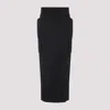 Rick Owens Firbanks Virgin Wool Twill Cargo Skirt In Black