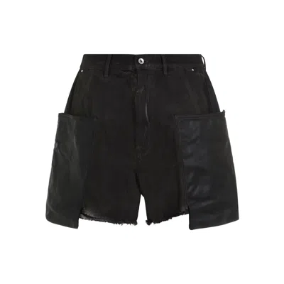Rick Owens Black Cargo Shorts For Men