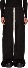Rick Owens Black Concordians Tailored Cargobelas Cargo Pants In Black
