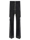 Rick Owens Wide-leg Trousers With High Waist And Utility Pockets In Black