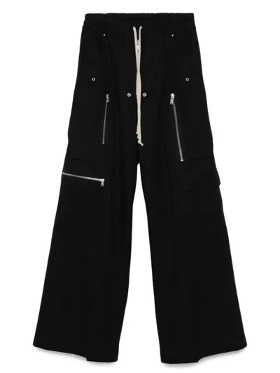 RICK OWENS BLACK CARGOBELAS STRAIGHT-LEG TROUSERS