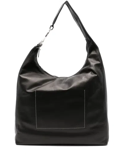 Rick Owens Cerberus Leather Shoulder Bag In Black