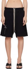 Rick Owens Black Champion Edition French Terry Shorts In Black