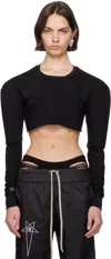 Rick Owens Black Champion Edition Girdered Cropped Harness T-shirt