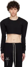 Rick Owens Black Champion Edition Girdered Cropped Harness T-shirt