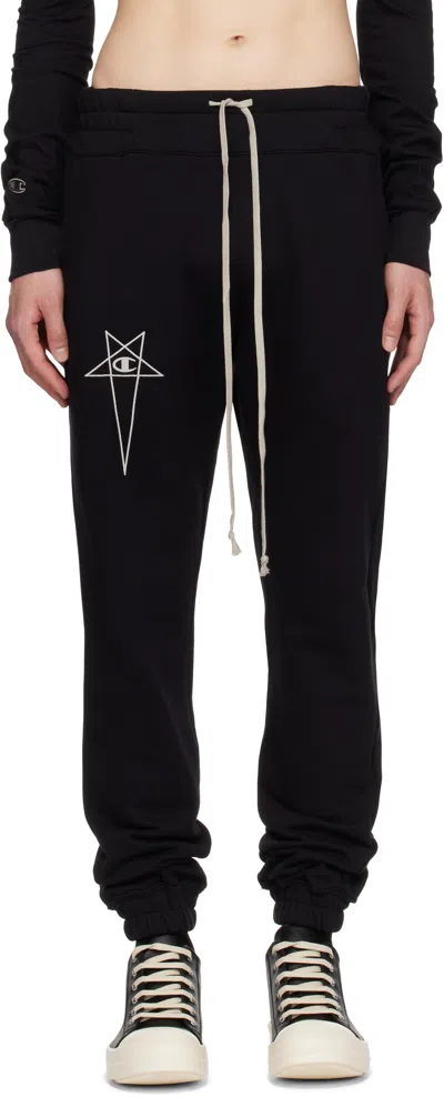 Rick Owens Black Champion Edition Joggers Sweatpants