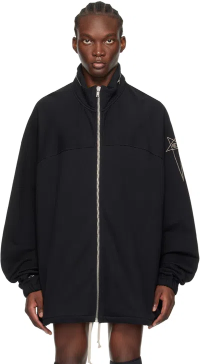 Rick Owens Black Champion Edition Jumbo Hoodie In 09 Black