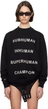 Rick Owens Black Champion Edition Jumbo Sweatshirt In Black
