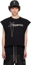 Rick Owens Black Champion Edition Micro Tatlin Tank Top