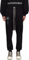 Rick Owens Black Champion Edition Prisoner Drawstring Sweatpants In Black