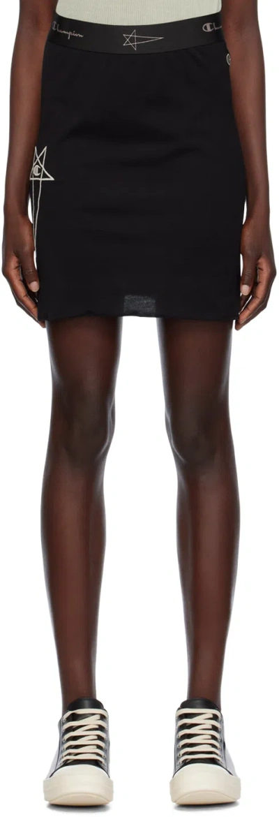 Rick Owens Black Champion Edition Sacrimini Miniskirt In 09 Black