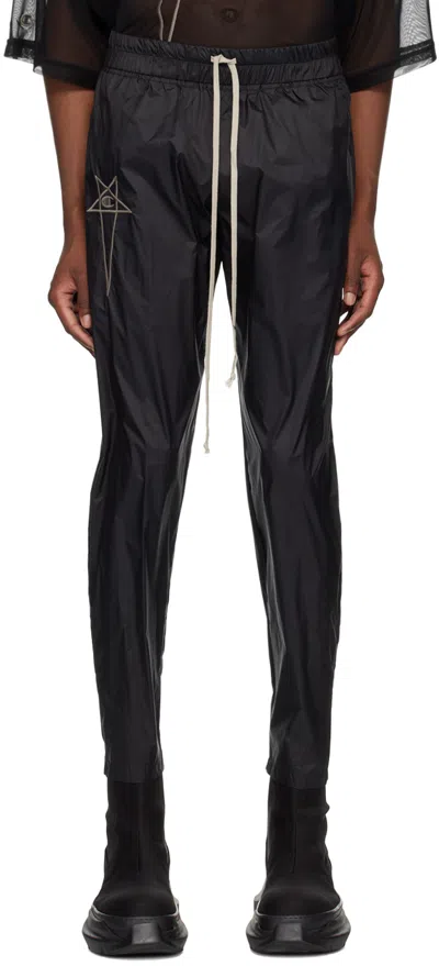Rick Owens Black Champion Edition Sweatpants In 09 Black