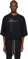RICK OWENS BLACK CHAMPION EDITION TOMMY CROPPED T-SHIRT
