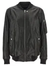 Rick Owens Flight Jacket With Ribbed Collar And Pockets In Black