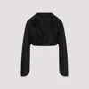 Rick Owens Draped Tech Fabric Top With Button Detail In Black