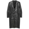 Rick Owens Black Hollywood Lido Leather Coat
