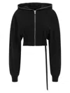 Rick Owens Black Mountiain Hoodie Sweatshirt In Black