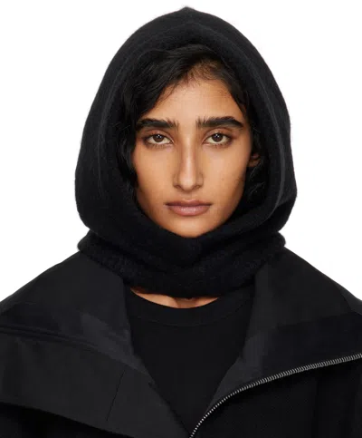 Rick Owens Black Concordians Alpaca Knit Hood