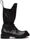 Rick Owens Black Concordians Army Boots In Black