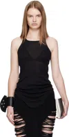Rick Owens Black Concordians Basic Rib Tank Top In Black