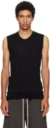 Rick Owens Round Neck Sleeveless Top In Light Fabric In Black