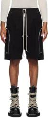 Rick Owens Drawstring Elastic Waist Shorts In Black