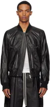 Rick Owens Black Concordians Bauhaus Flight Leather Bomber Jacket