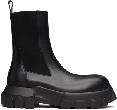RICK OWENS BLACK CONCORDIANS BEATLE BOZO TRACTOR CHELSEA BOOTS