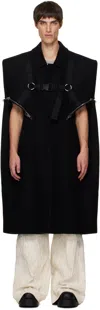 Rick Owens Black Concordians Blixa Cape Coat In Black