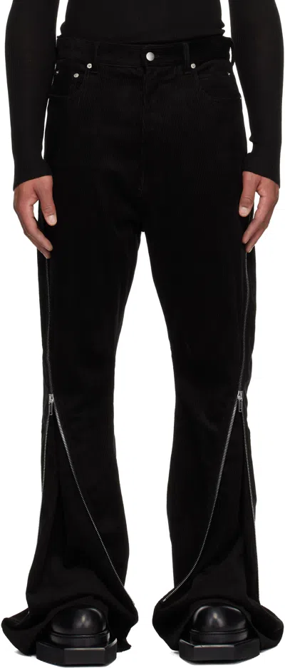 RICK OWENS BLACK CONCORDIANS BOLAN BANANA TROUSERS