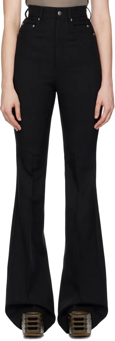 Rick Owens Black Concordians Bolan Bootcut Trousers