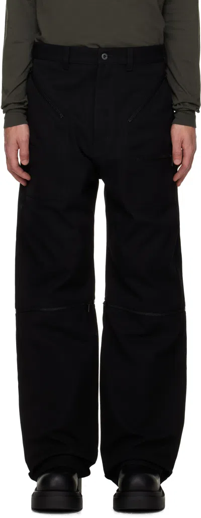 Rick Owens Black Concordians Bonotto Strobe Convertible Jeans