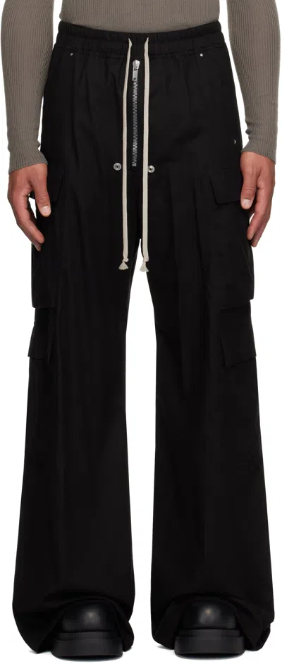 Rick Owens Black Concordians Cargobelas Cargo Pants