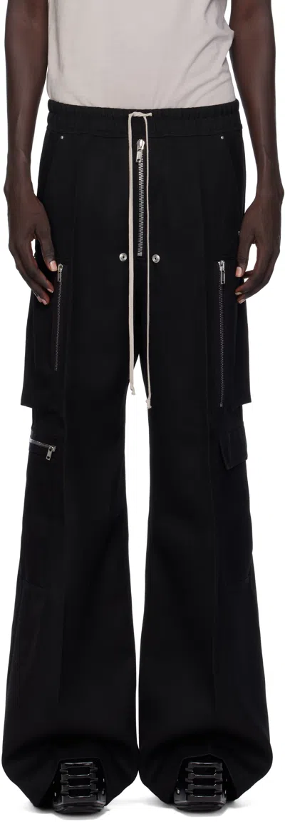 RICK OWENS BLACK CONCORDIANS CARGOBELAS CARGO PANTS