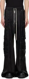 Rick Owens Black Concordians Cargobelas Cargo Pants In Black