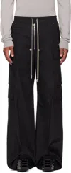 Rick Owens Wide Bela Cotton Poplin Pants In Black