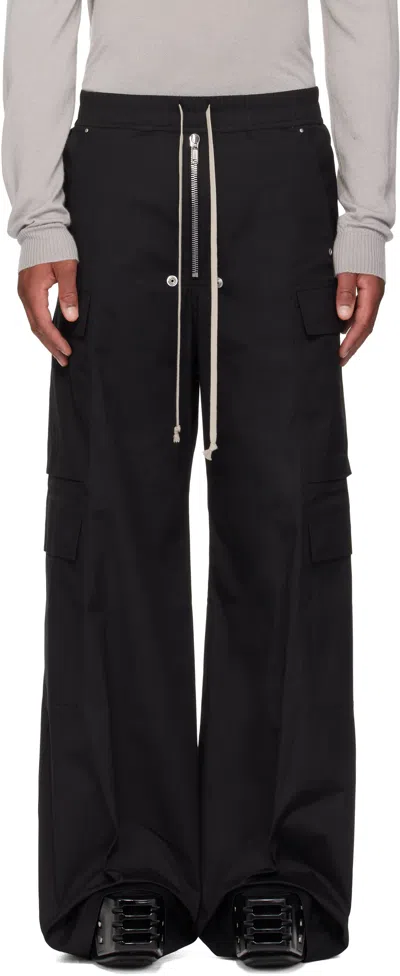 RICK OWENS BLACK CONCORDIANS CARGOBELAS CARGO PANTS