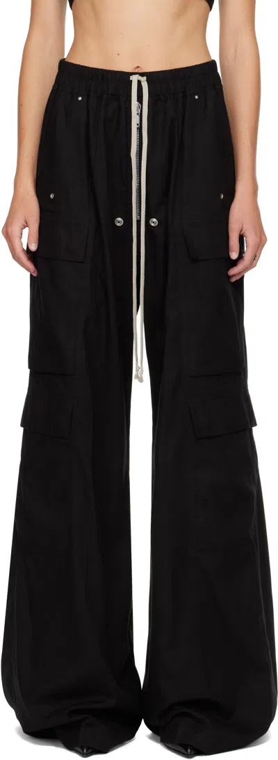 Rick Owens Black Concordians Cargobelas Cargo Pants