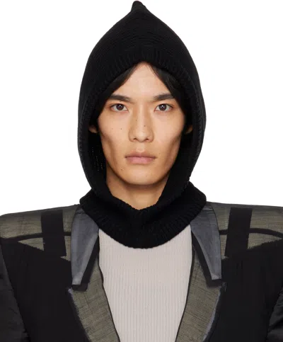 Rick Owens Black Concordians Cashmere Hood