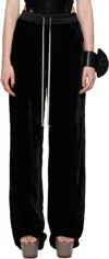 Rick Owens Black Concordians Dietrich Drawstring Trousers In Black