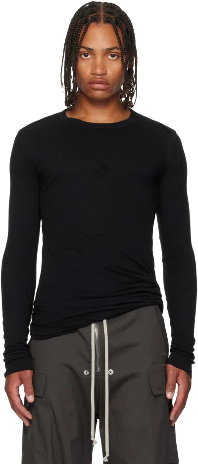 RICK OWENS BLACK CONCORDIANS DOUBLE T-SHIRT